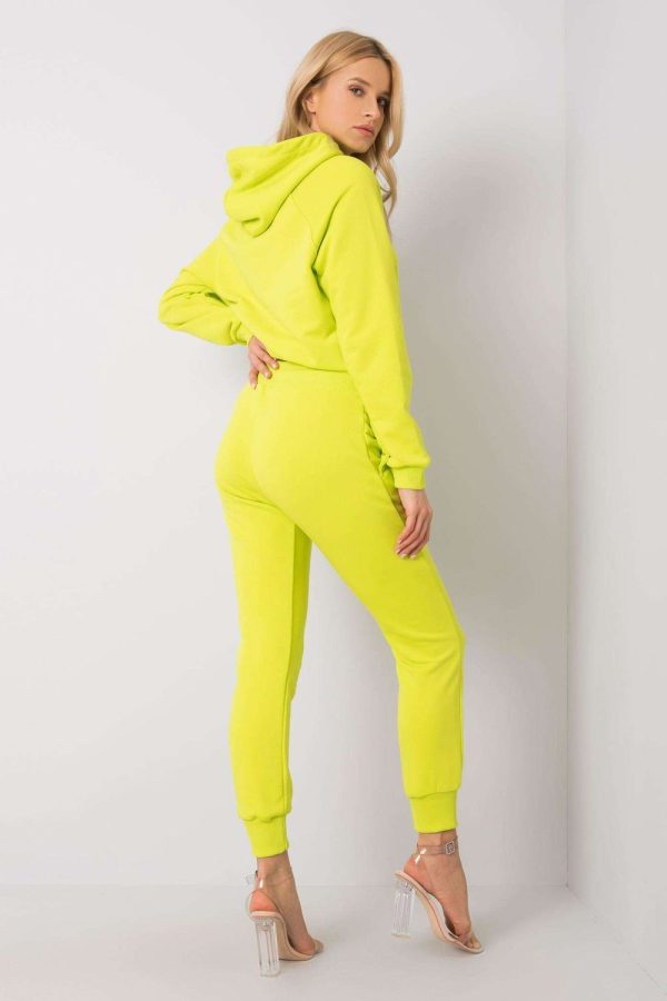Green Set in Pants, Trousers, Shorts with Cotton and Spandex