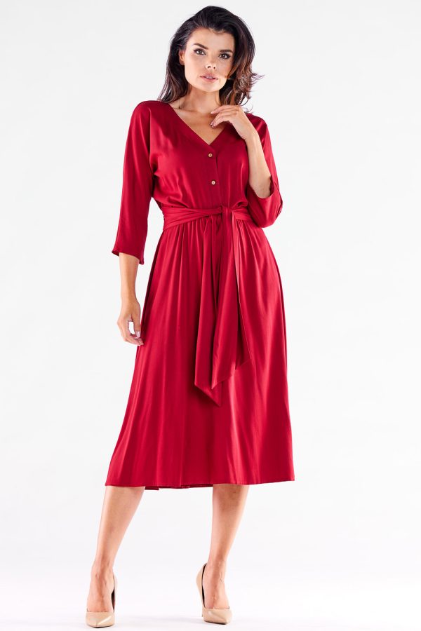 Red Daydress in Day Dresses with Spandex and Viscose