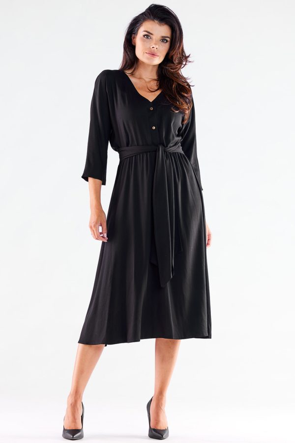 Black Daydress in Day Dresses with Spandex and Viscose