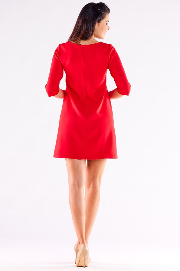 Red Daydress in Day Dresses with Spandex and Polyester