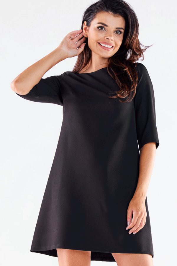 Black Daydress in Day Dresses with Spandex and Polyester