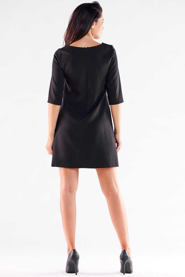 Black Daydress in Day Dresses with Spandex and Polyester