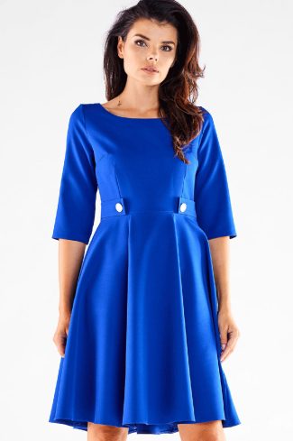 970803 Blue Daydress in Day Dresses with Spandex and Polyester
