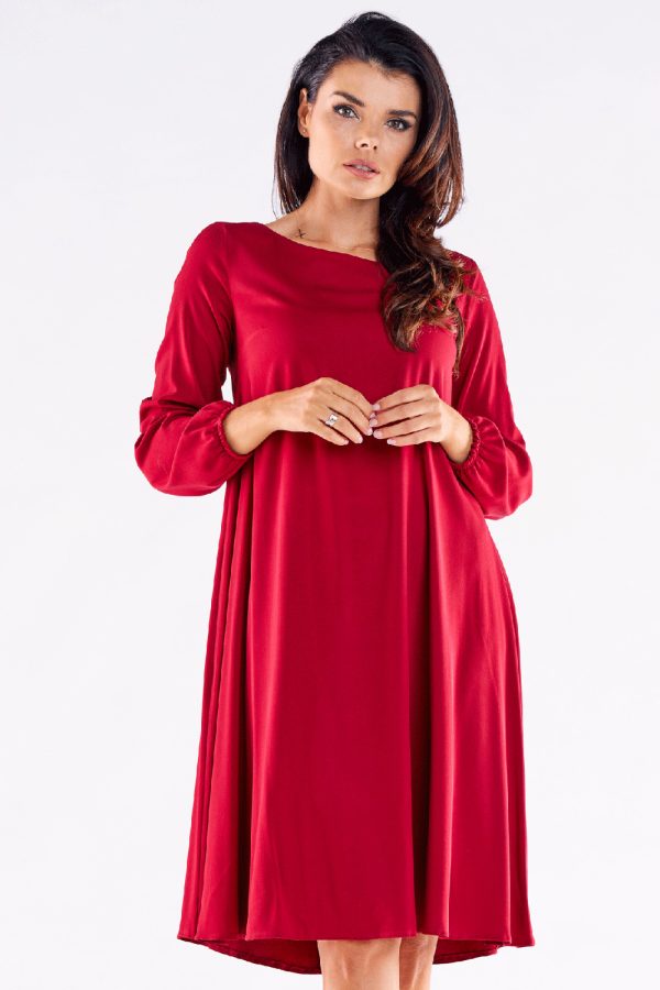 Red Daydress in Day Dresses with Spandex and Viscose