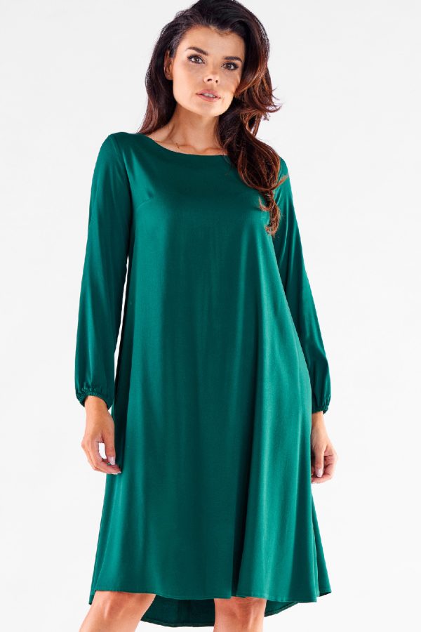 Green Daydress in Day Dresses with Spandex and Viscose