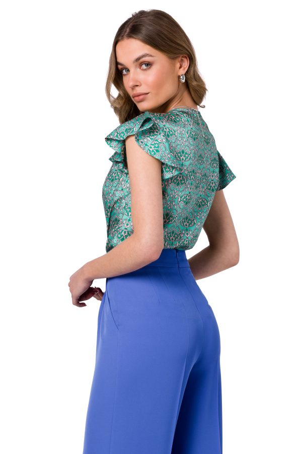 Green Blouse in Women`s Blouses, Tunics with Polyester
