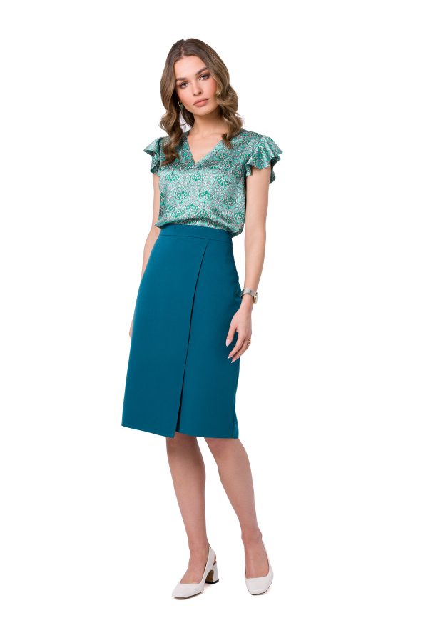 Blue Skirt in Skirts with Spandex and Polyester