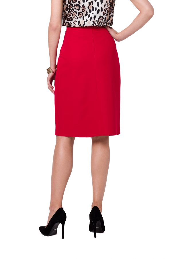 Red Skirt in Skirts with Spandex and Polyester