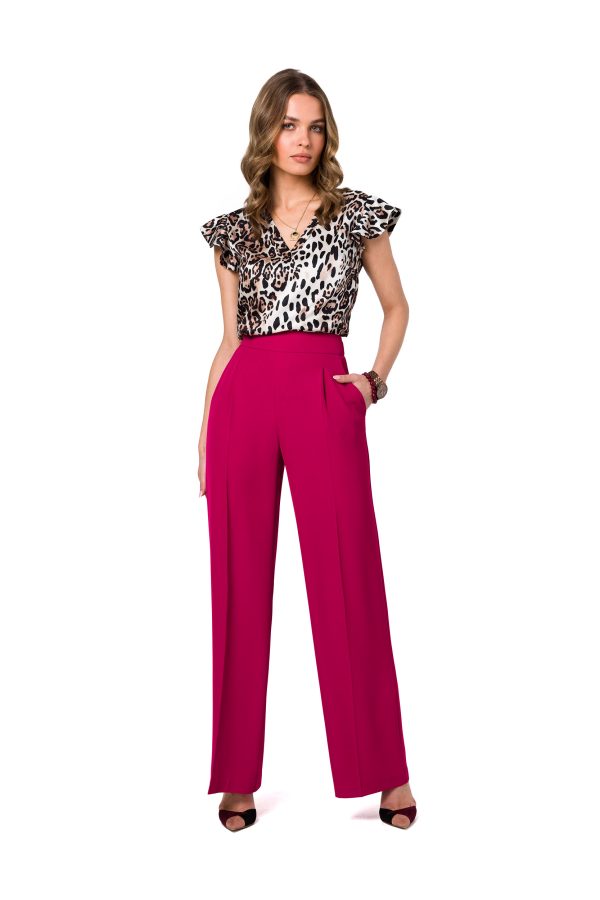 Violet Women Trousers in Pants, Trousers, Shorts with Spandex and Polyester