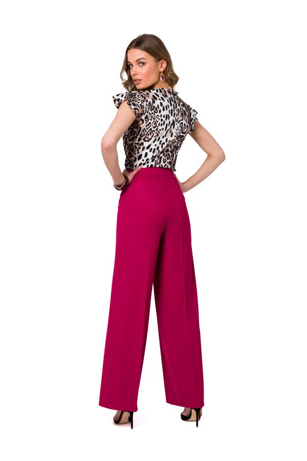 Violet Women Trousers in Pants, Trousers, Shorts with Spandex and Polyester