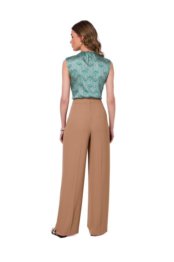 Beige Women Trousers in Pants, Trousers, Shorts with Spandex and Polyester