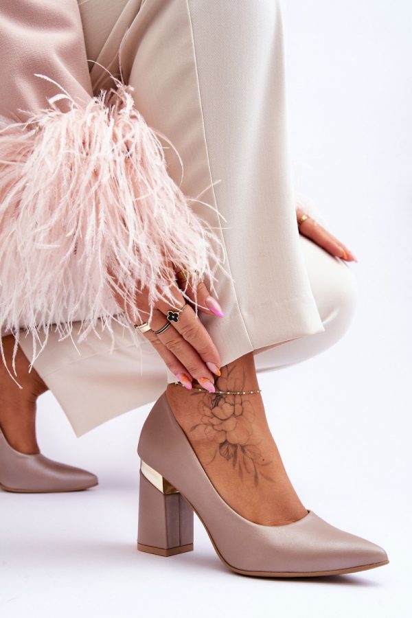 beige Block heel pumps model 177681 Step in style