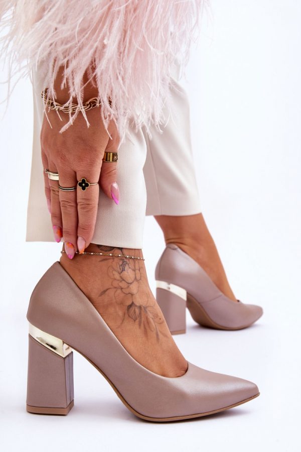 beige Block heel pumps model 177681 Step in style