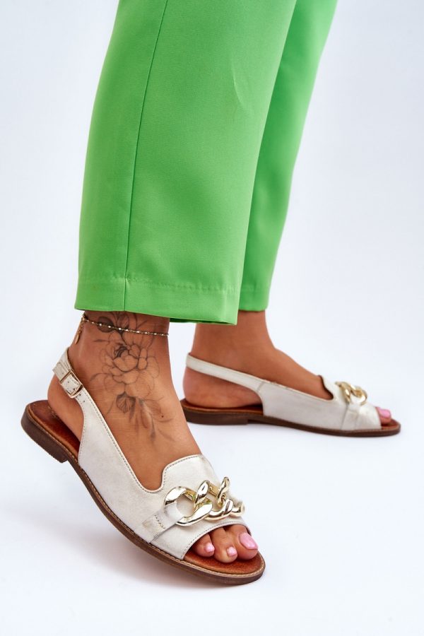 Beige Sandals in Sandals & Flip-Flops For Women with Fabric, Footbed and Heel Height