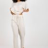 Beige Set in Pants, Trousers, Shorts with Cotton, Len and Viscose