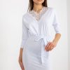 White Daydress in Day Dresses with Cotton and Spandex