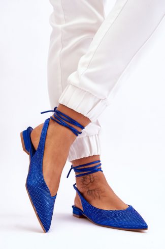 973472.jpg Blue Strappy Ballet Flats in Ballet Flats, Ballet Pumps For Women with Fabric, Footbed and Heel Height