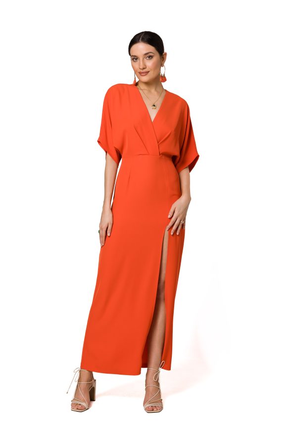 Orange Evening Dress in Evening Dresses with Spandex and Polyester