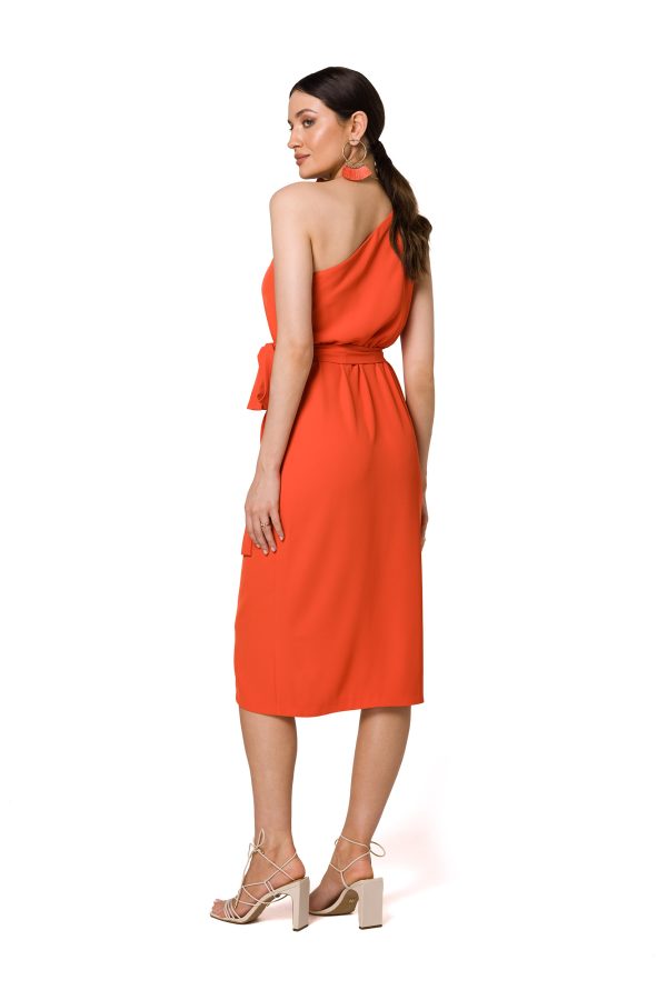 Orange Cocktail Dress in Formal Dresses, Cocktail Dresses with Spandex and Polyester