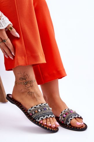 974620.jpg Black Flip-flops in Sandals & Flip-Flops For Women with Fabric and Footbed