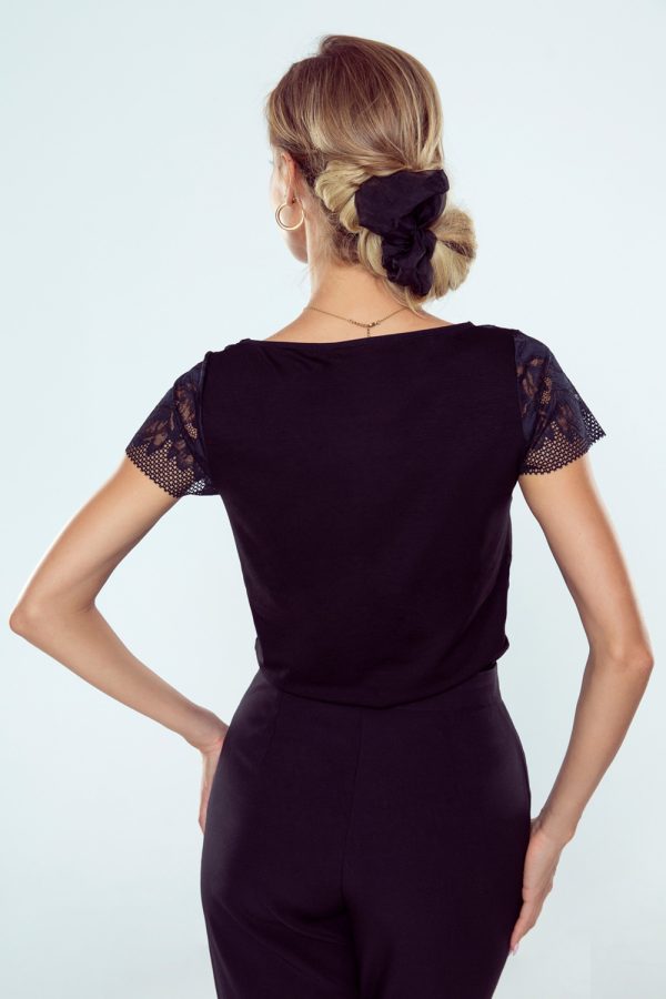 Black Blouse in Women`s Blouses, Tunics with Spandex, Polyamide and Viscose