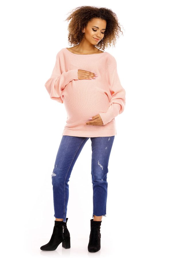 Pink Pregnancy Sweater in Sweter Ciążowy with Acrylic