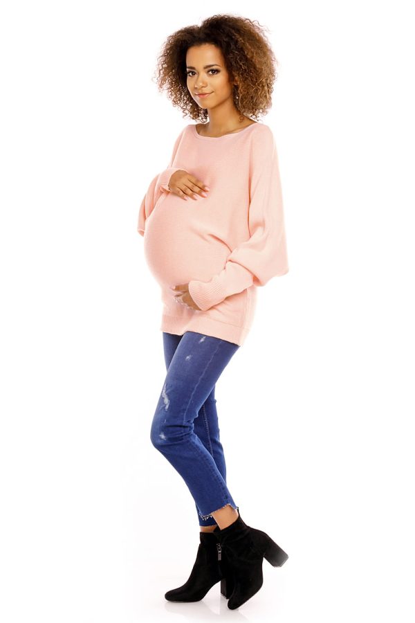 Pink Pregnancy Sweater in Sweter Ciążowy with Acrylic