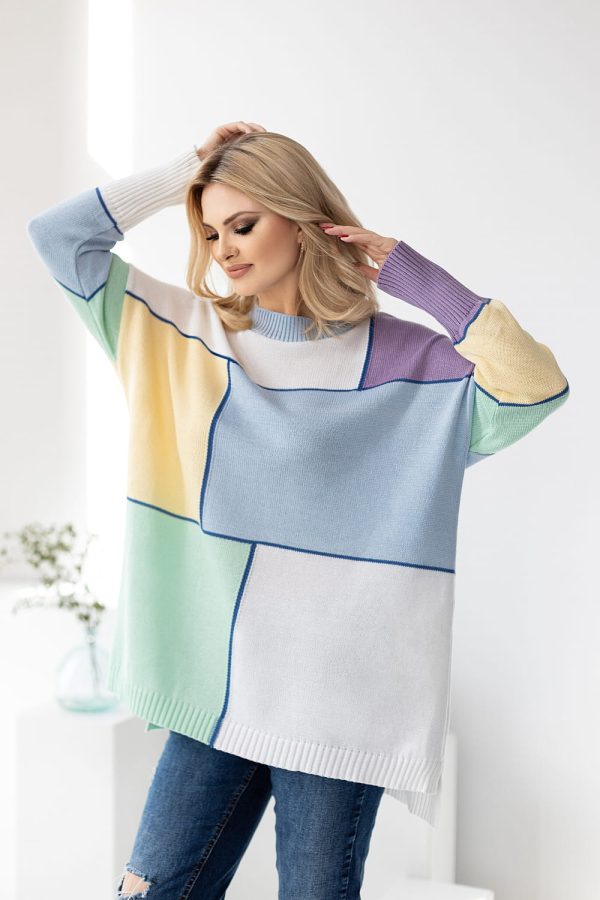Multicolor Jumper in Sweaters, Pullovers, Jumpers, Turtlenecks, Boleros, Shrugs with Acrylic and Cotton