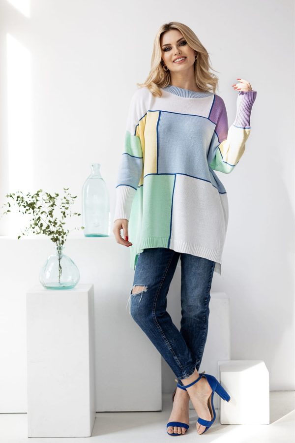 Multicolor Jumper in Sweaters, Pullovers, Jumpers, Turtlenecks, Boleros, Shrugs with Acrylic and Cotton