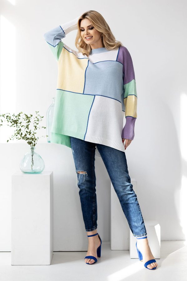 Multicolor Jumper in Sweaters, Pullovers, Jumpers, Turtlenecks, Boleros, Shrugs with Acrylic and Cotton