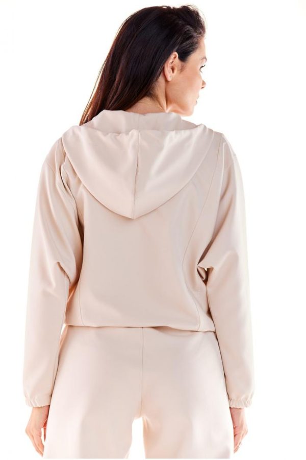 Beige Sweatshirt in Sweatshirts For Women with Spandex and Polyester