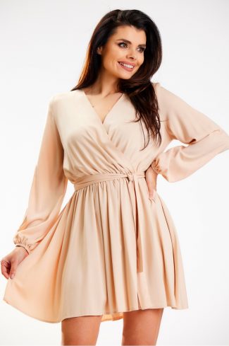 Beige Daydress in Day Dresses with Polyester and Viscose