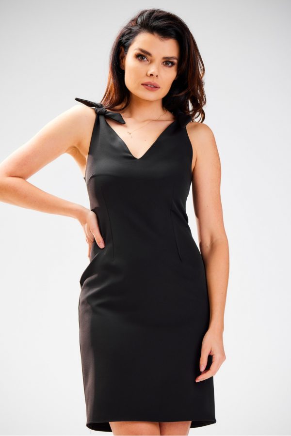 Black Daydress in Day Dresses with Spandex and Polyester