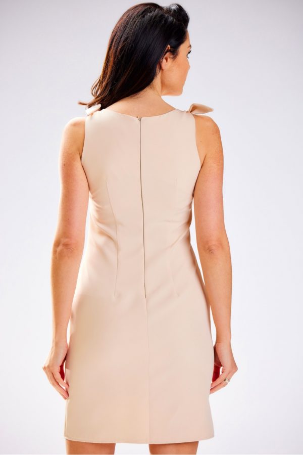 Beige Daydress in Day Dresses with Spandex and Polyester