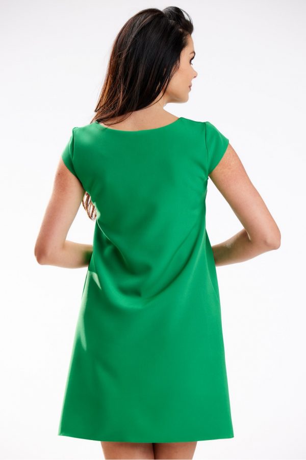 Green Daydress in Day Dresses with Spandex and Polyester
