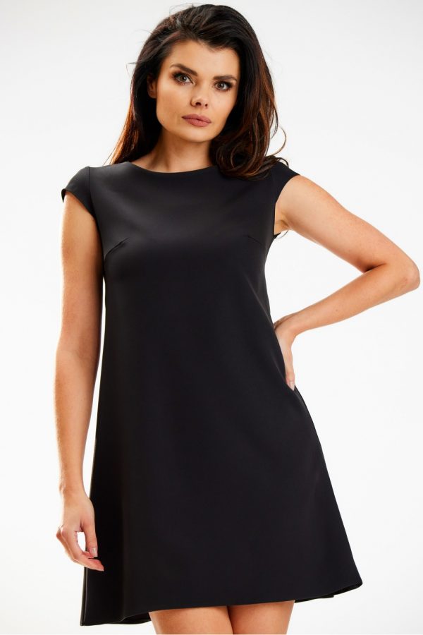 Black Daydress in Day Dresses with Spandex and Polyester