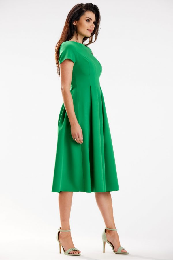 Green Daydress in Day Dresses with Spandex and Polyester