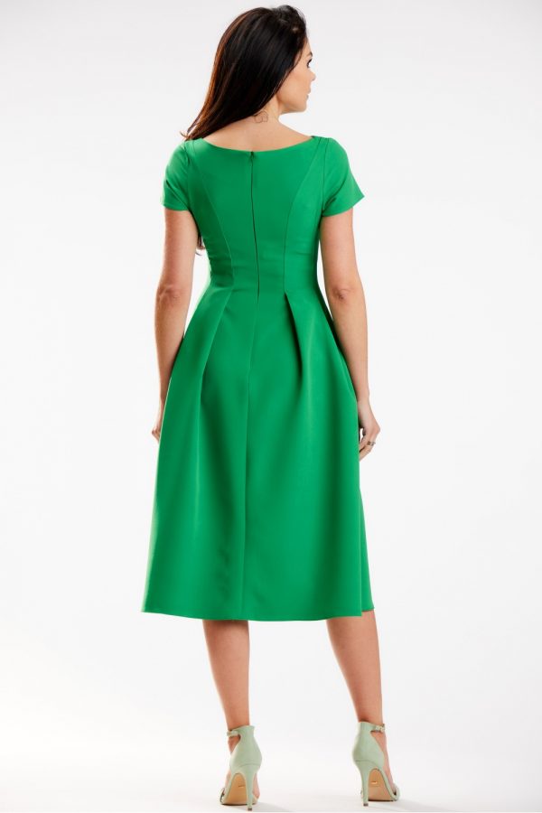 Green Daydress in Day Dresses with Spandex and Polyester