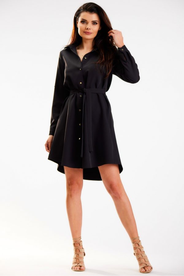 Black Daydress in Day Dresses with Spandex and Polyester