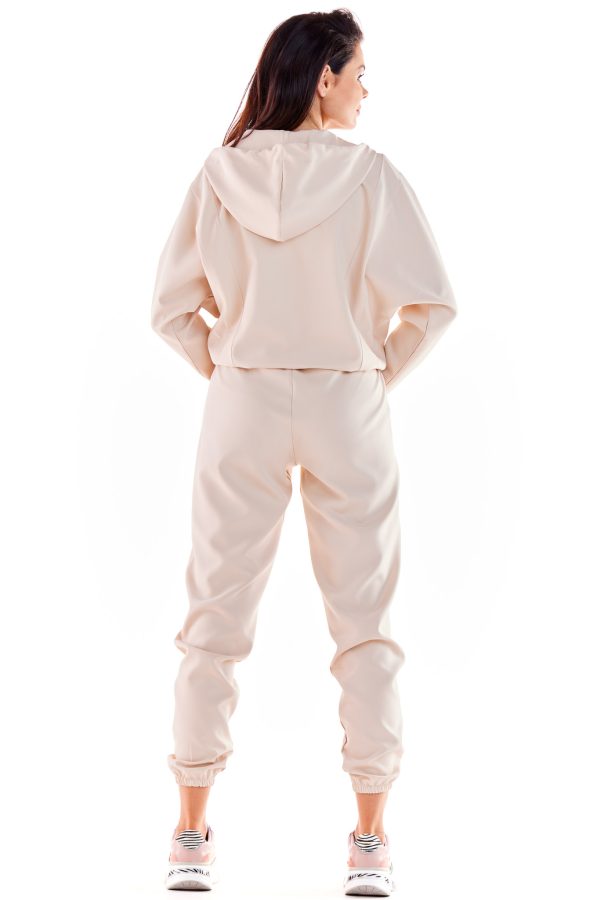 Beige Tracksuit Trousers in Pants, Trousers, Shorts with Spandex and Polyester