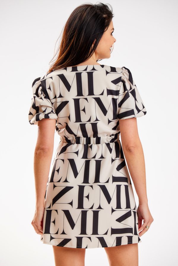 Beige Daydress in Day Dresses with Spandex and Polyester