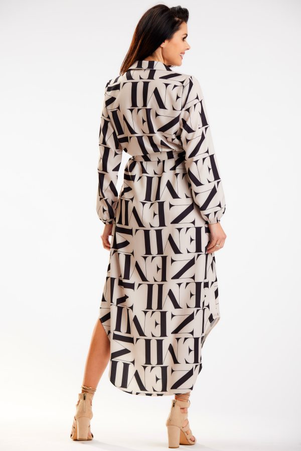 Beige Daydress in Day Dresses with Spandex and Polyester