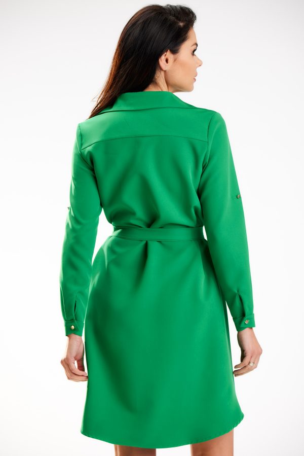 Green Daydress in Day Dresses with Spandex and Polyester