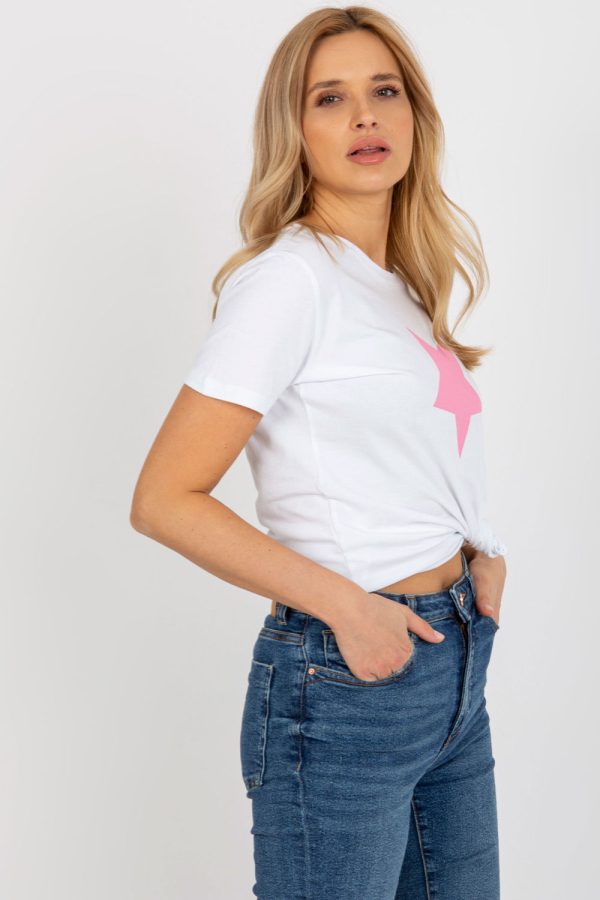 Pink T-shirt in Women`s Tops, T-shirts, Singlets with Cotton and Spandex