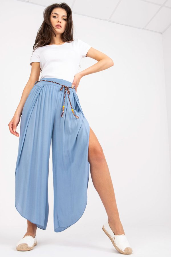 Blue Women Trousers in Pants, Trousers, Shorts with Viscose