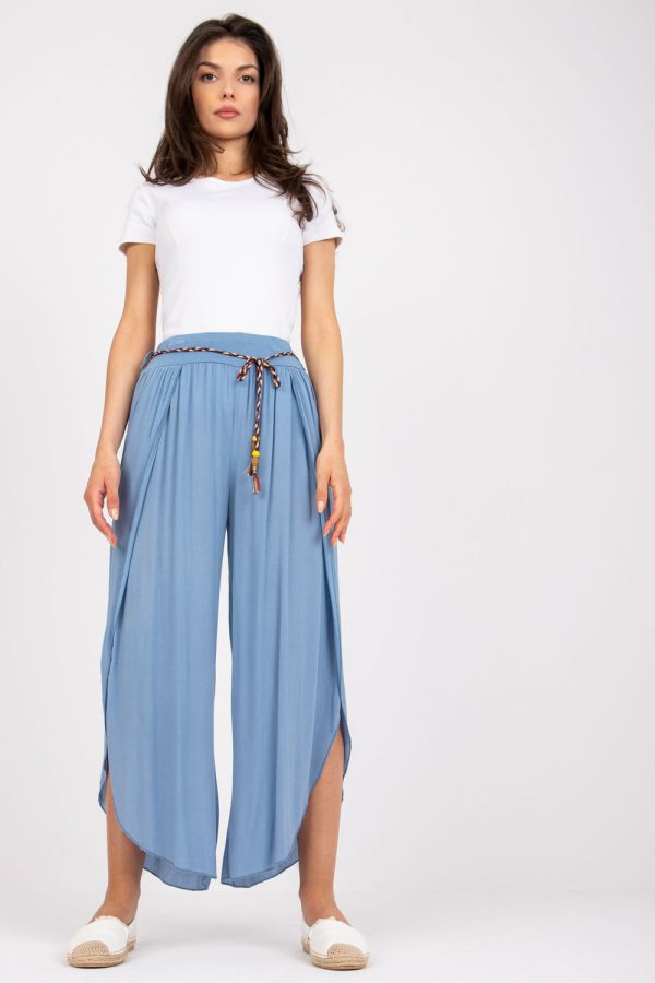 Blue Women Trousers in Pants, Trousers, Shorts with Viscose