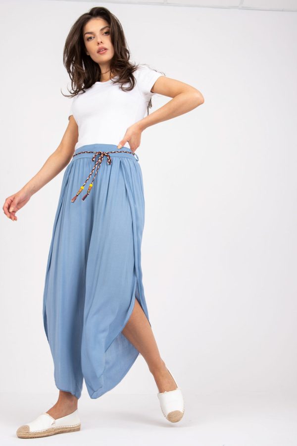 Blue Women Trousers in Pants, Trousers, Shorts with Viscose