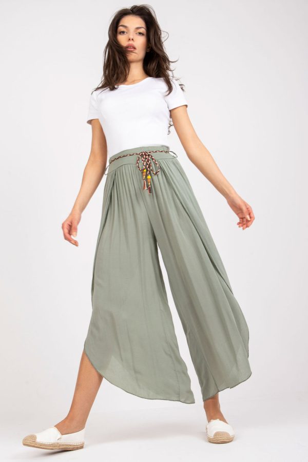 Green Women Trousers in Pants, Trousers, Shorts with Viscose