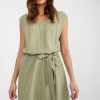 976357 Green Daydress in Day Dresses with Cotton, Len and Viscose