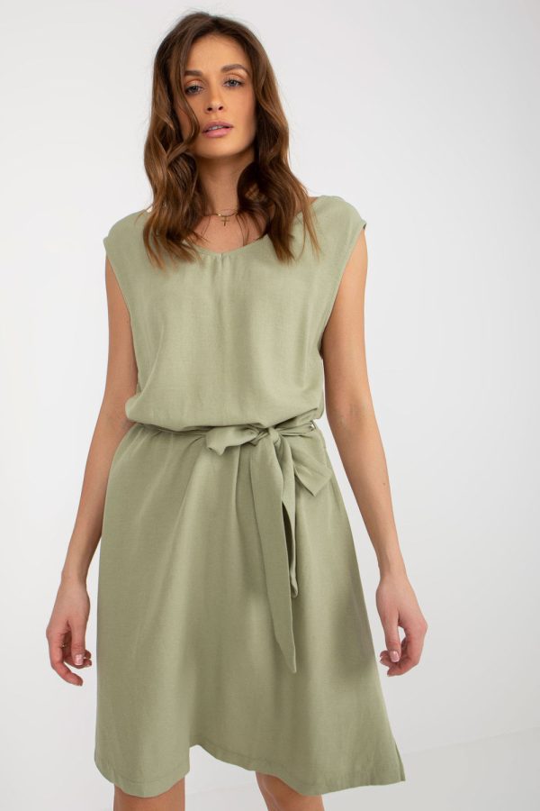 Green Daydress in Day Dresses with Cotton, Len and Viscose